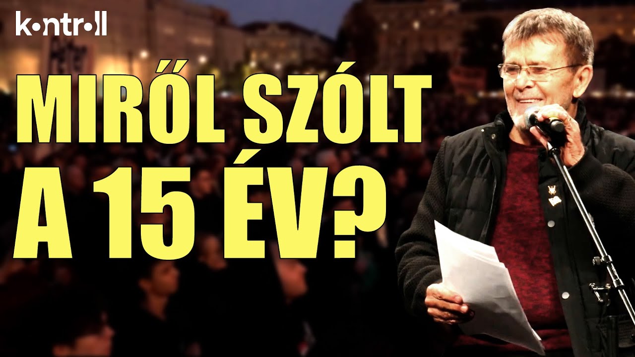 Nagy Band&oacute; Andr&aacute;s a Kossuth t&eacute;ri demonstr&aacute;ci&oacute;n