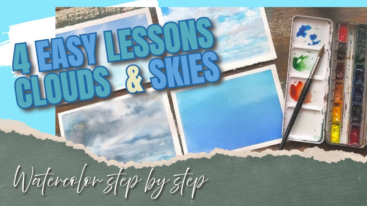 HOW TO: Paint Skies and Clouds in watercolor (watercolour)