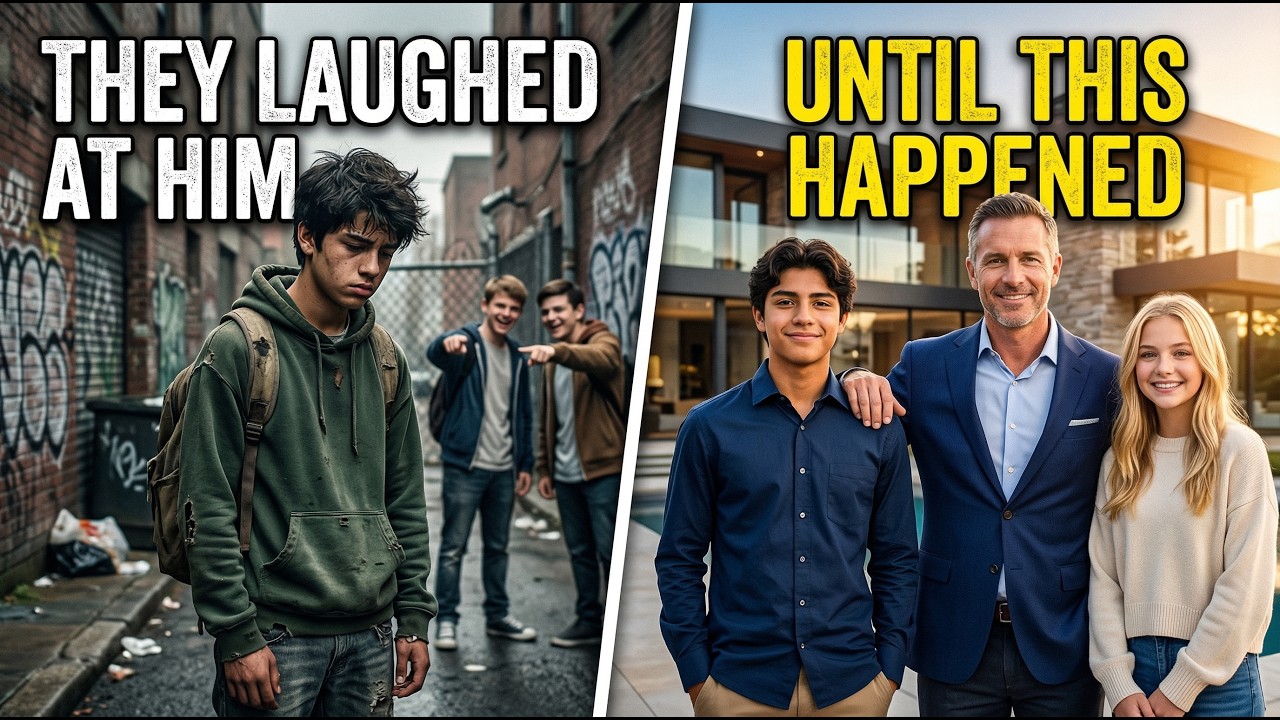 They Bullied the Poor Kid at School… Until a Millionaire Showed Up and Called Him Son