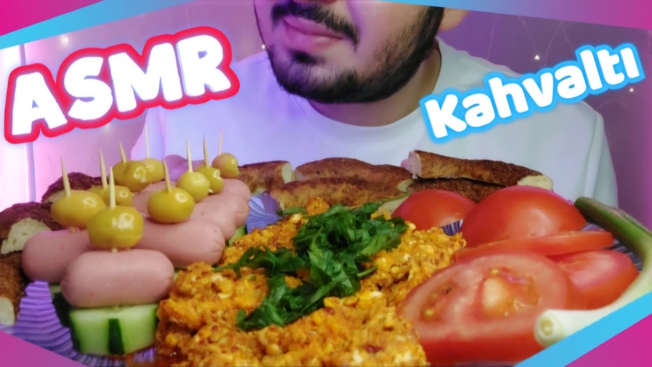 Kahvaltı Tabağı Türkçe ASMR - Kokusuz Çemenli Yumurta - sosisli kanepe #türkçeasmr #çemen