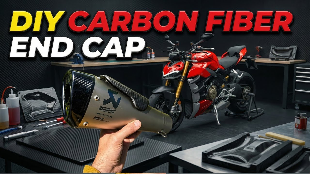DIY - HOW TO MAKE CARBON FIBER END-CAP FOR MOTORCYCLE EXHAUST SLIP-ON - DUCATI STREETFIGHTER V4 S