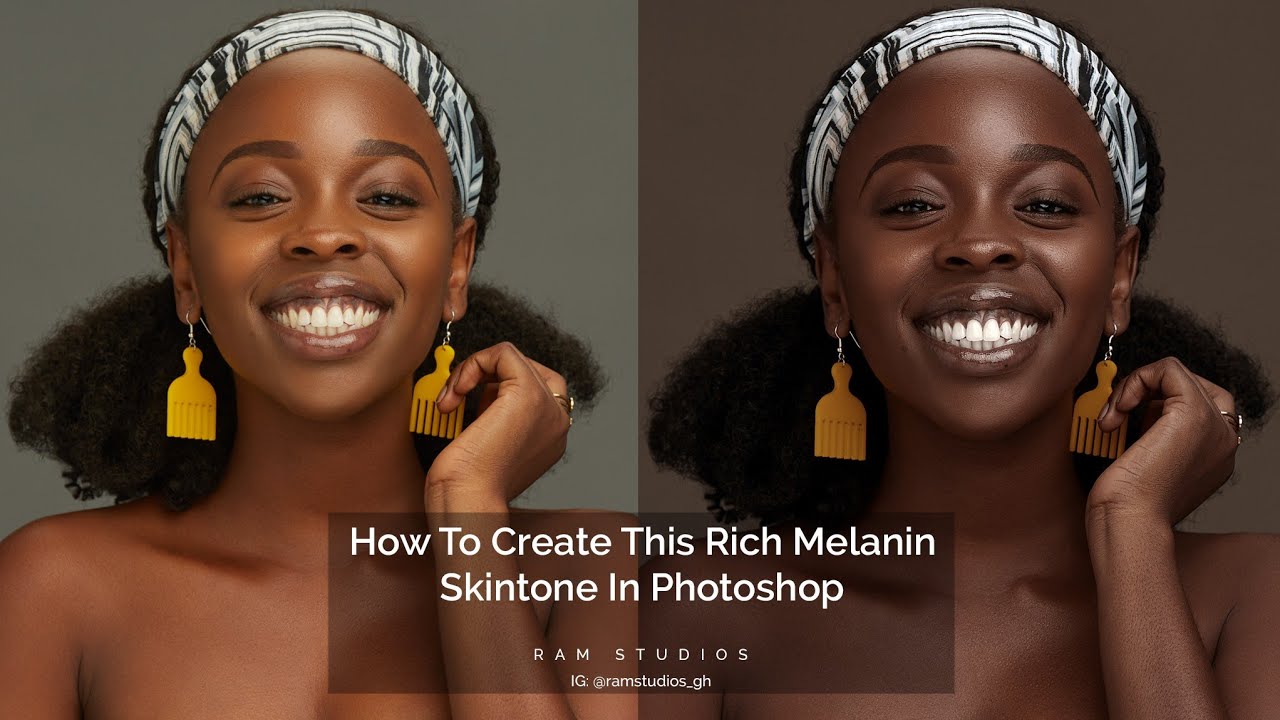 Portrait Colourgrading. How to Create a rich melanin skintone in photoshop