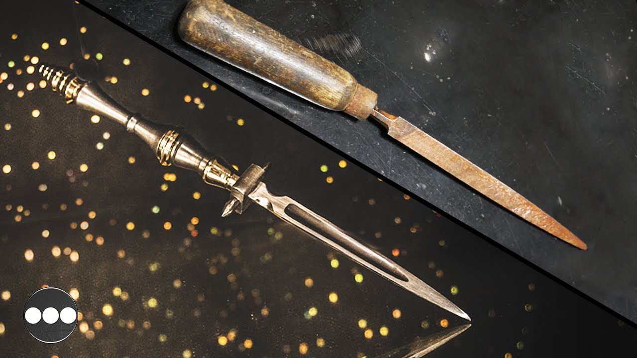 Knife Making - Triangular Dagger from a Rusty File