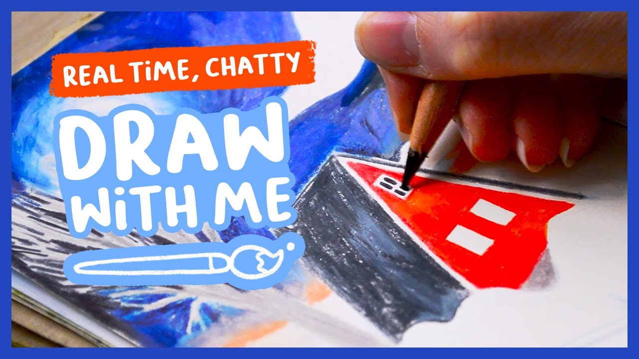 Let's paint and a chat! ❄️ A winter scene in my sketchbook