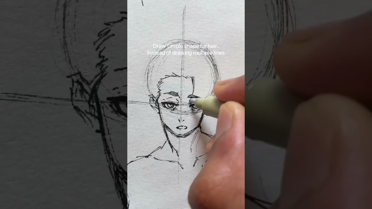How to draw anime face easily!!🔥 