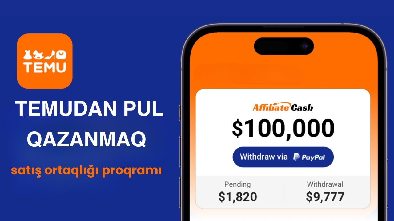 Temudan pul qazanmaq I Temu Affiliate Programı I Temu satış ortaqlığı I Temu Azərbaycan komisyon
