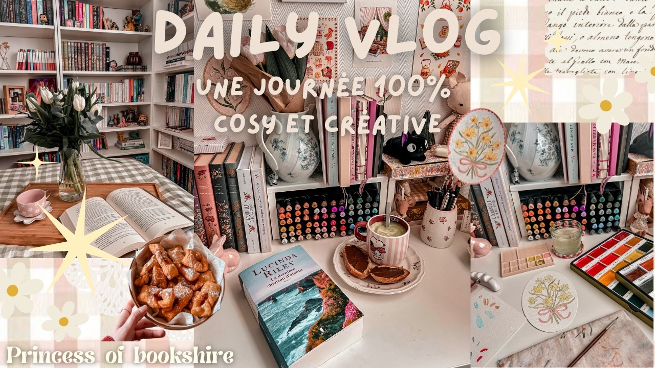 Daily vlog - Une journée 100% cosy et créative (rangement de mon matériel créatif, aquarelle,...) 🌷✨