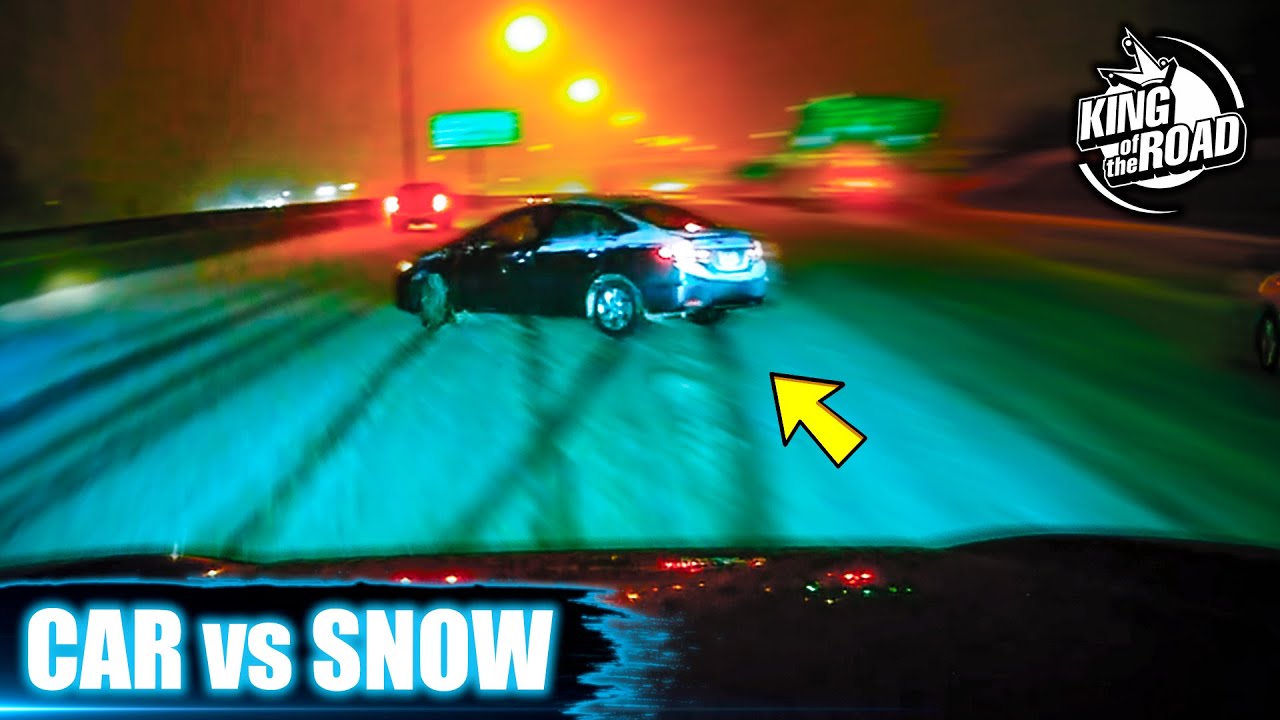 Car ice Sliding crash & spin outs 2024. Black ice and Icy road. Winter weather.