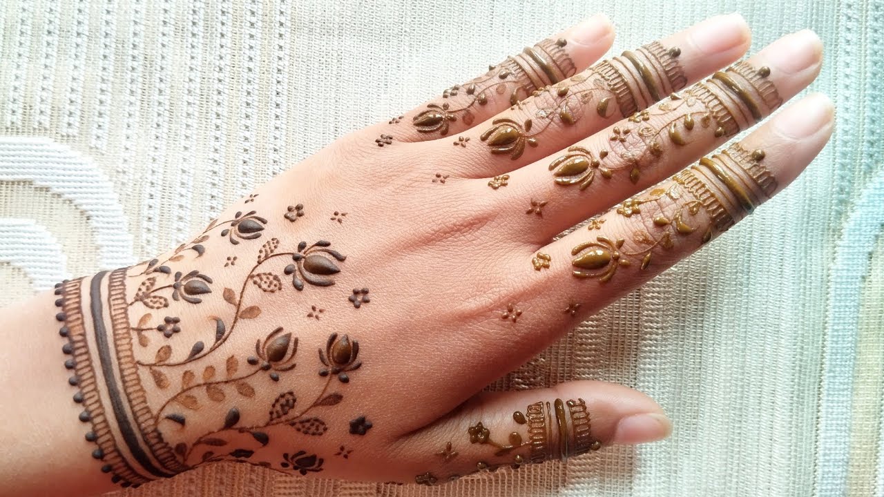Lotus mehndi design | Easy mehndi design back hand | Simple mehndi design |Minimalist mehndi design 