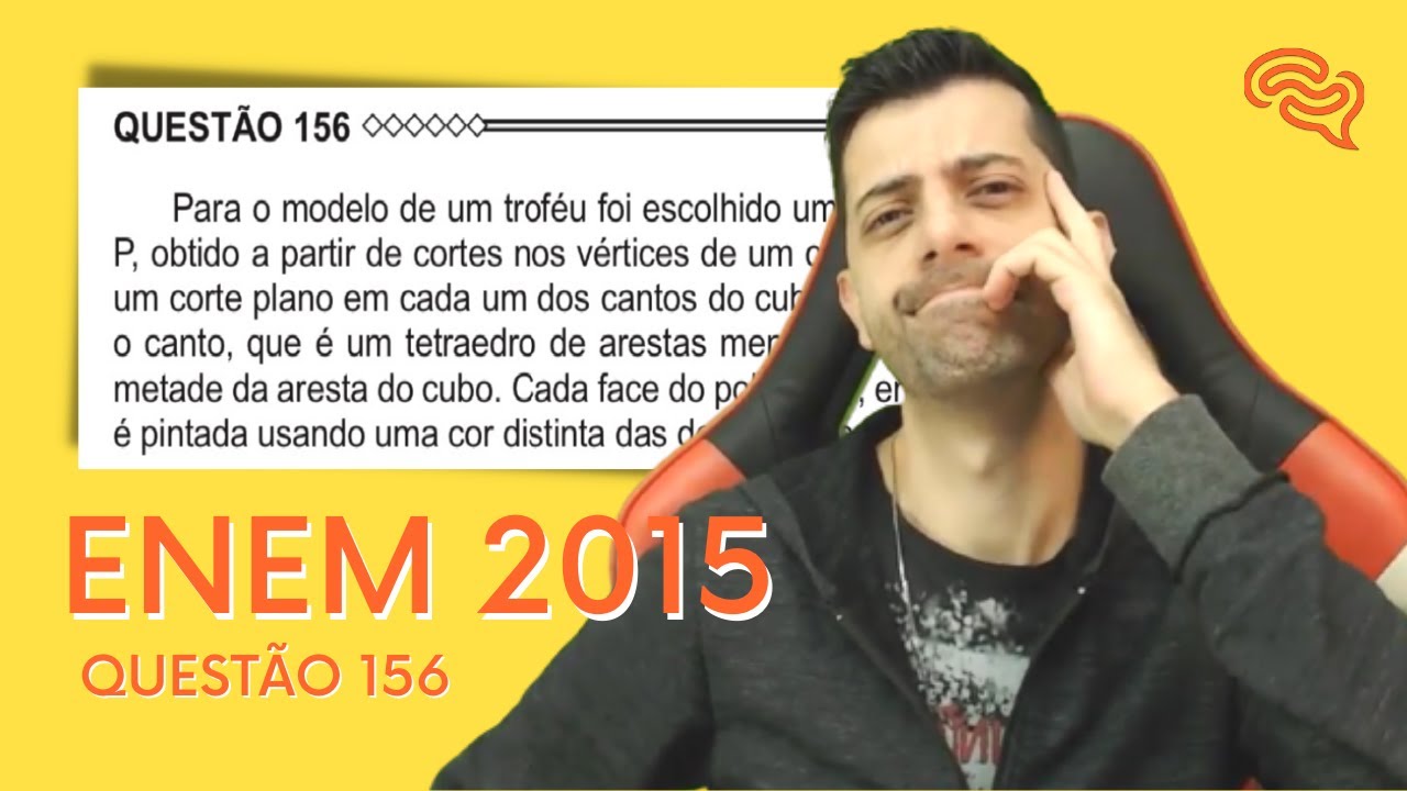 ENEM 2015 - Q156 - Para o modelo de um troféu foi escolhido um poliedro P, obtido a partir de cortes