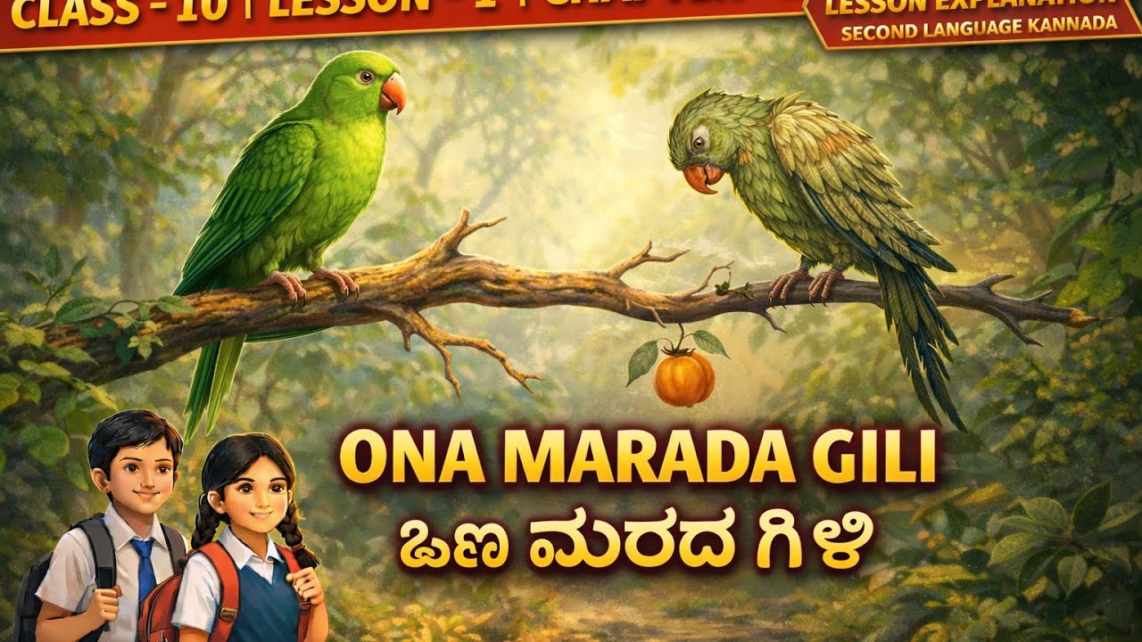 CLASS - 10 |LESSON - 1|CHAPTER - 1| ONA MARADA GILI|ಒಣ ಮರದ ಗಿಳಿ  |LESSON EXPLANATION|Second language