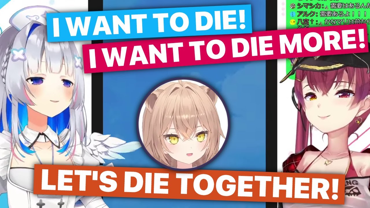 A Menhera Competition (Amane Kanata, Houshou Marine / Hololive & Rurudo) [Eng Subs]