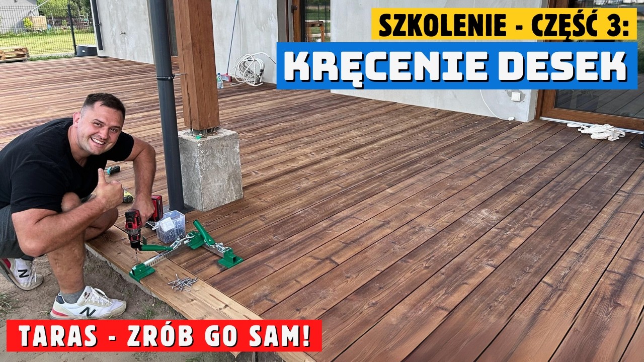 Jak zbudować taras? Część 3/5: KRĘCENIE DESEK Budowa tarasu montaż deski tarasowej