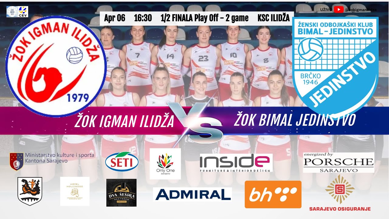 ŽOK Igman Ilidža vs ŽOK Bimal Jedinstvo - PREMIER LIGA BIH, sez. 23/24, 1/2 finala, play off - 2 meč