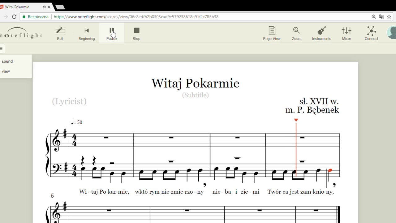 Witaj Pokarmie   [Bas]