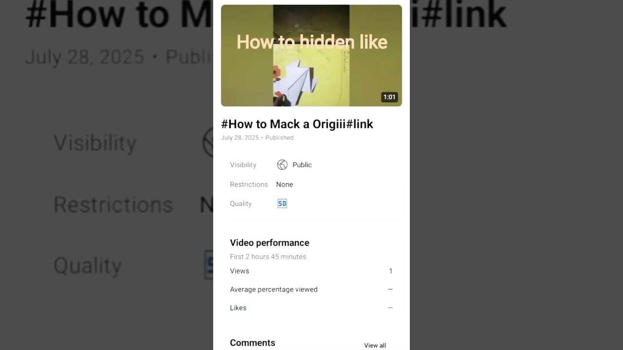 how to hidden a like button#link #subscribe #village