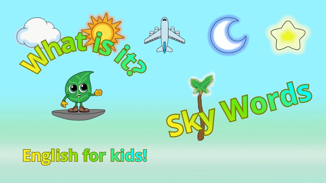 Learn English Sky Vocabulary for Kids ☀️🌙✈️ | Airplane, Sun, Moon & Star | ESL Kids