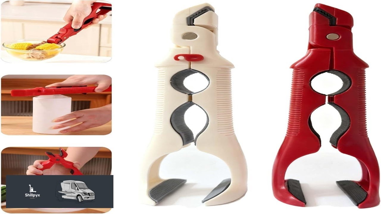 2 Pcs 3 in 1 Anti Scald Hot Plate Gripper & Bottle Opener with Lock