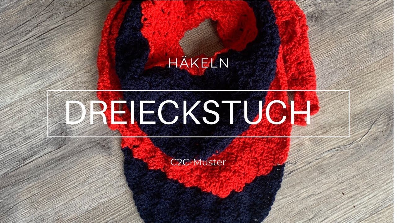 Dreieckstuch häkeln im C2C-Muster