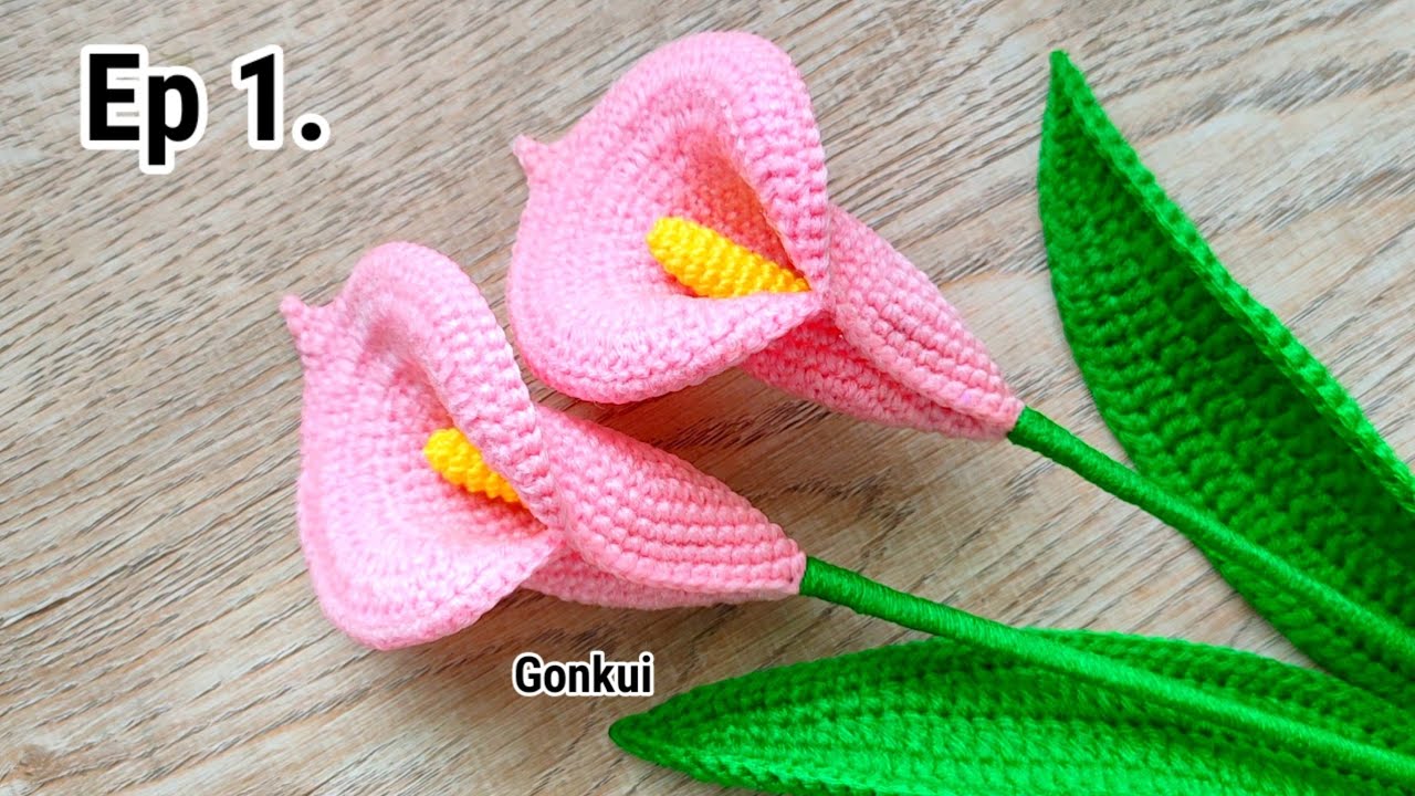 💗 Ep1.Petals | Crochet Calla Lily Pink flower | Crochet Flower Bouquet #crochetflower #crochet