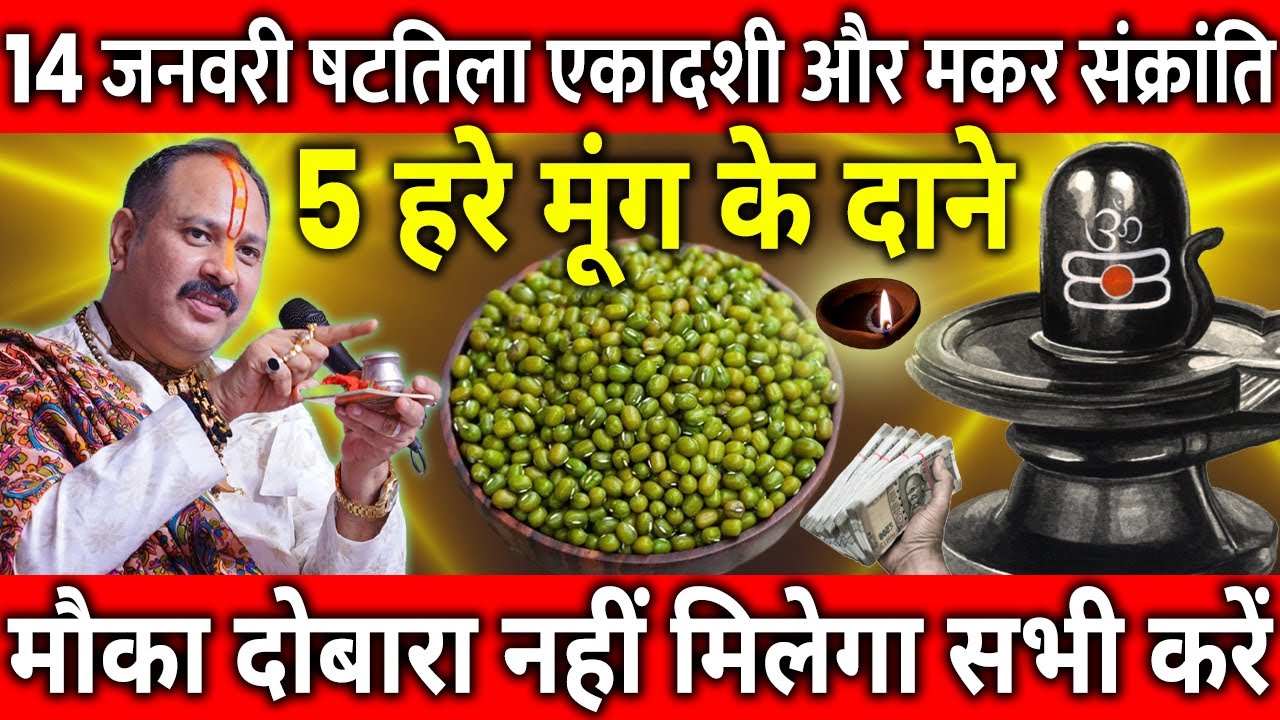 14 जनवरी षटतिला एकादशी और मकर संक्रांति के दिन 5 हरे मूंग वाला उपाय जरुर करे || Pradeep Ji Mishra