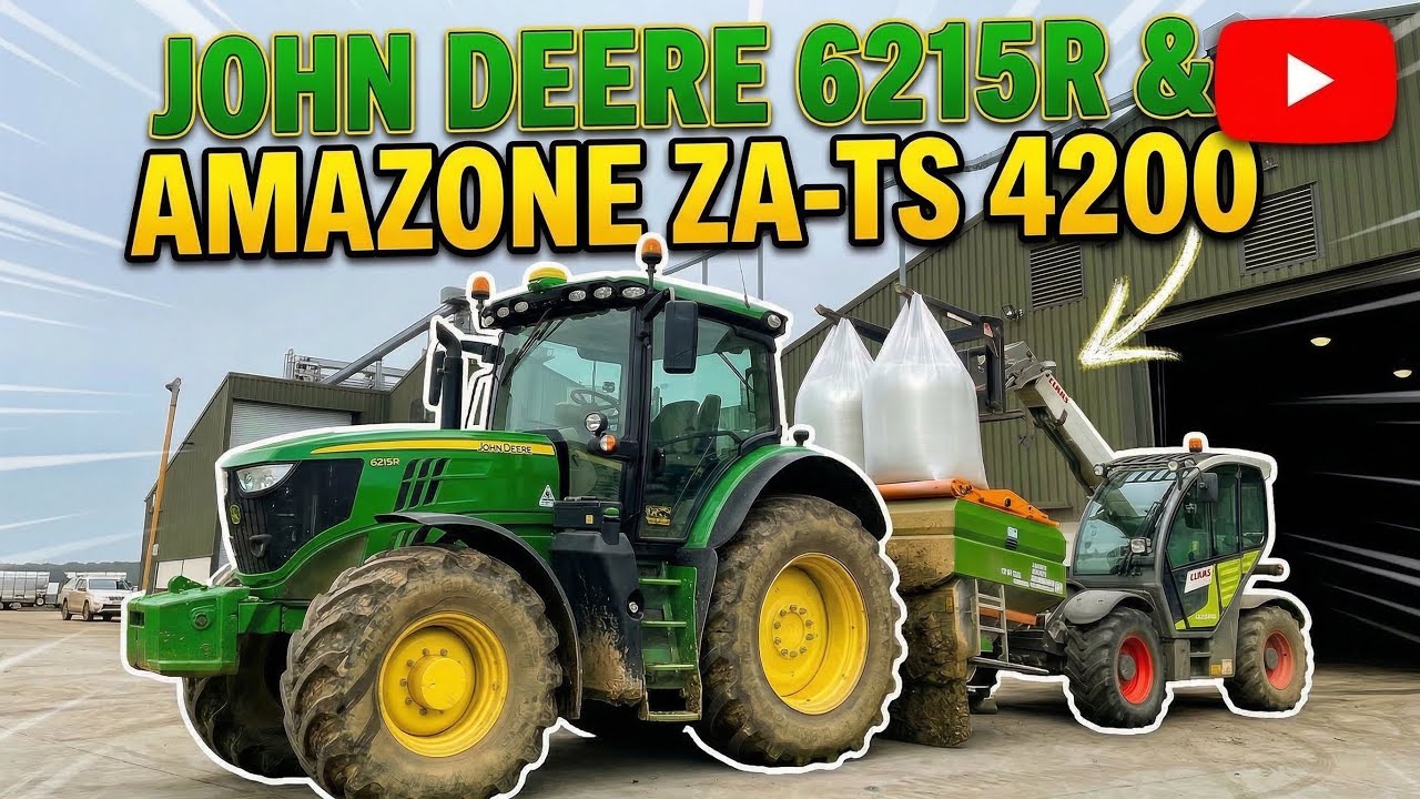JOHNDEERE 6215R & AMAZONE ZA-TS 4200 Czyli nawozy na potężną skalę 
