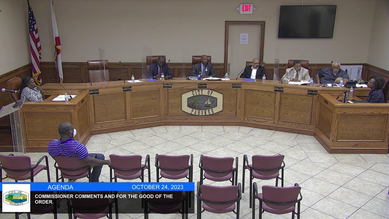 City of Pahokee, FL October 24, 2023  Regular City Commission Meeting 6pm
