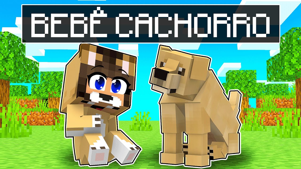 NASCI como um BEBÊ CACHORRO no Minecraft ◂Miika▸