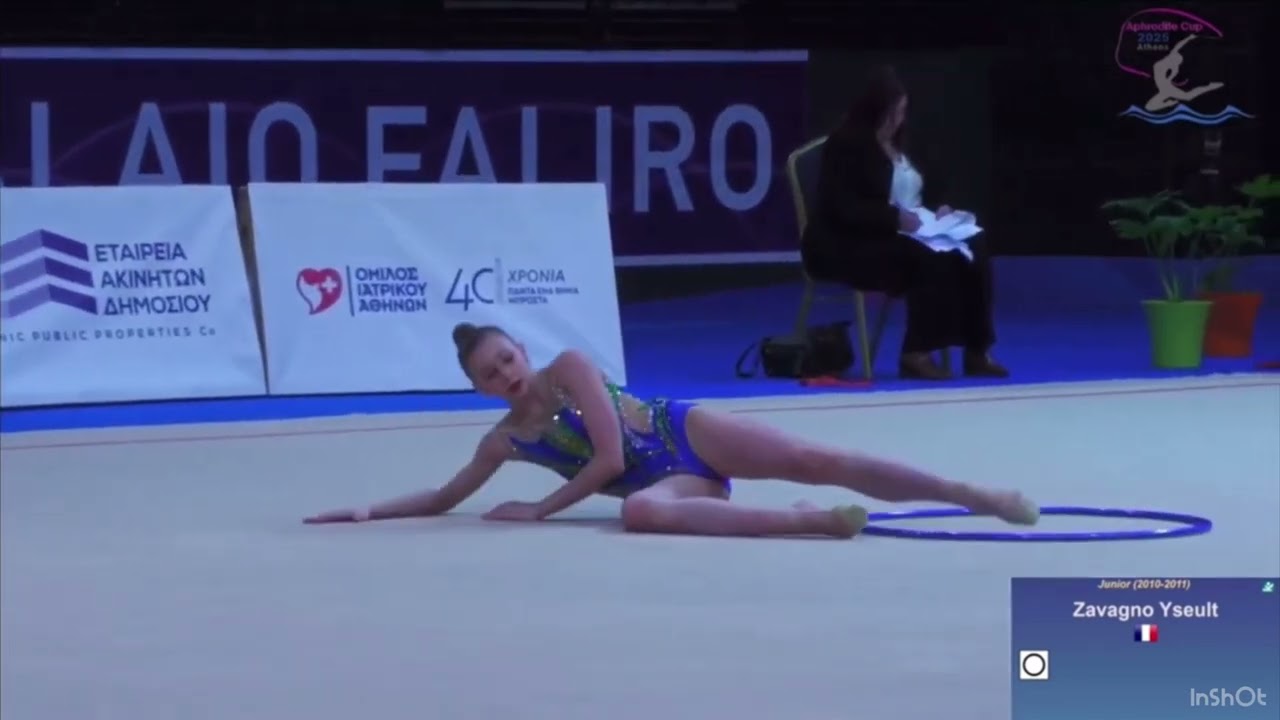Yseult Zavagno FRA Hoop/Ball AA APRHODITE CUP 25 score:Hoop 23.150 Ball 22.250