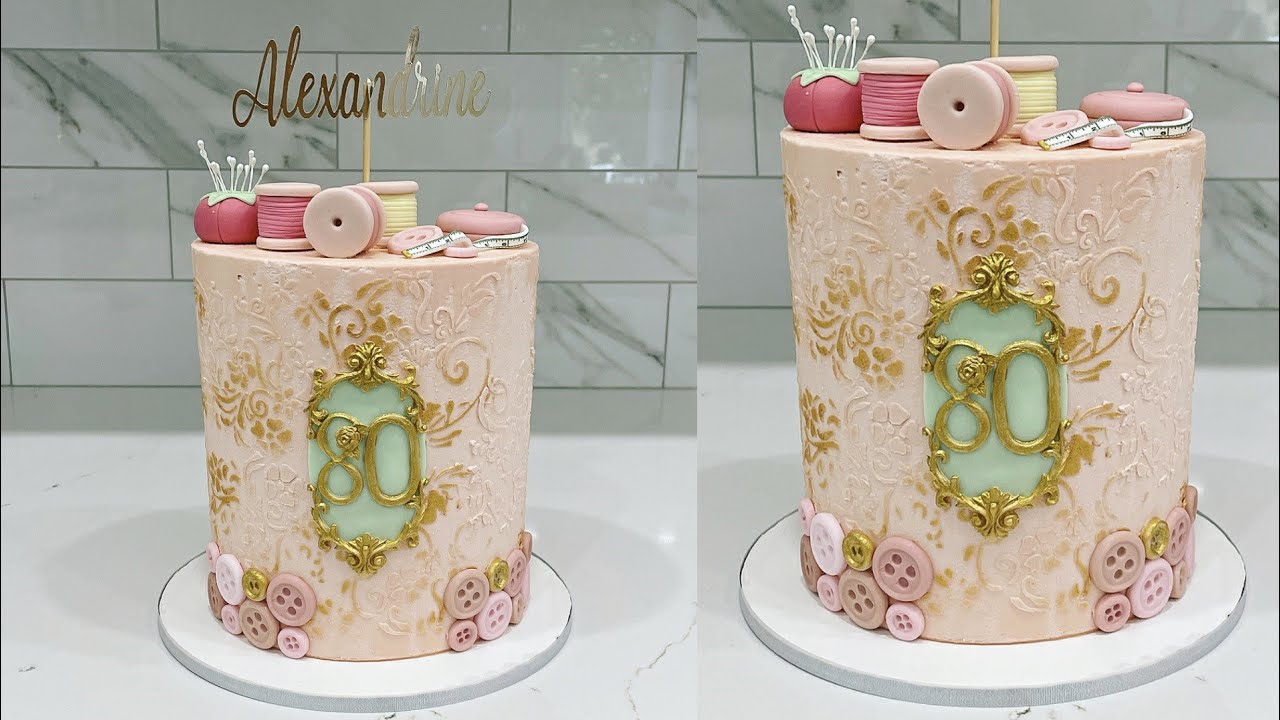 Техника трафаретного торта и акриловые диски | Уроки по украшению тортов | Sugarella Sweets