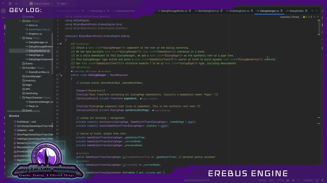#devlog - #unity #rpg Software Architecture | Erebus Engine | Wizard Beard Studio