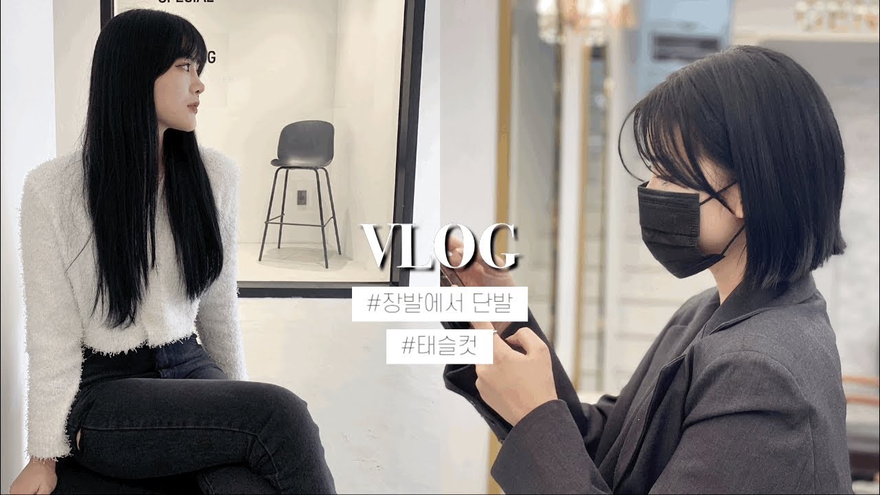 [vlog] 4년동안 기른 머리 똑단발하는 브이로그 💇‍♀️ | 극P인 인간의 너무나 즉흥적인 태슬컷 | 긴생머리에서 칼단발로 .. 👋👋 | 미용실 브이로그