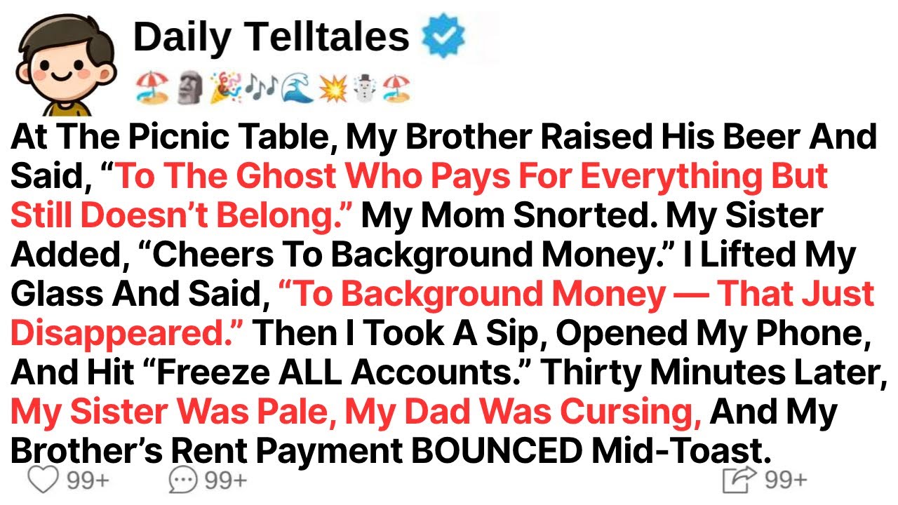 At The Picnic Table, My Brother Raised His Beer And Said, “To The Ghost Who Pays For Everything But