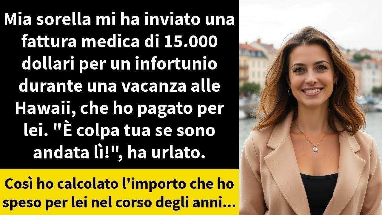 Mia sorella mi ha inviato una fattura medica di 15 000 dollari per un infortunio durante una vac