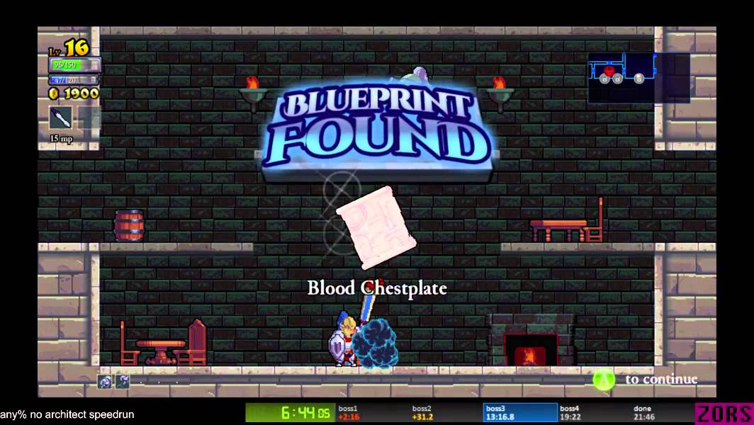 No Architect (Thanatophobia) any% speedrun -15:52 (old world record) 09/24/15 [Rogue Legacy]