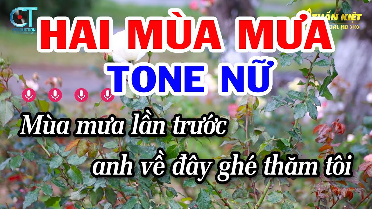 Karaoke Hai Mùa Mưa Tone Nữ ( F#m ) Nhạc Sống Beat Mới Nhất