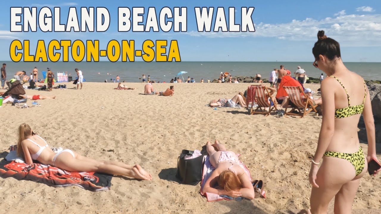 🇬🇧 England Beach Walk - Clacton on Sea Beach 2022 | UK Beach Heatwave