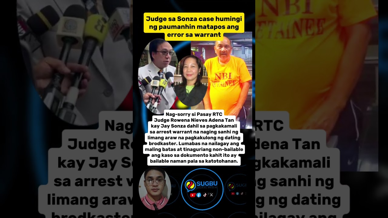 Judge sa Sonza Case Nag-sorry! Error sa Warrant Nabunyag!​#jaysonza #shorts #legalerror​ #viral