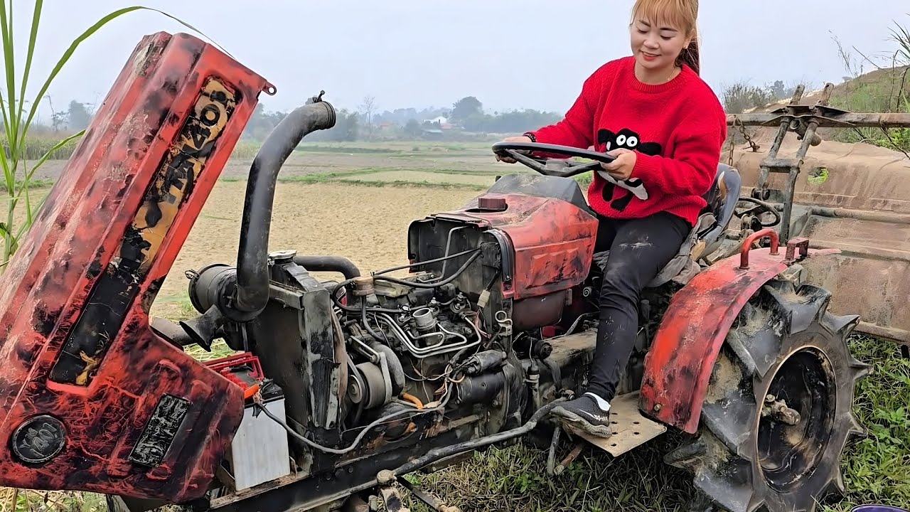 Full video: Girl repairs and restores old broken cars, motorbikes and machinery.