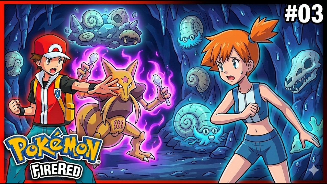 POKÉMON FIRE RED DEFINITIVO – EP 03 | Kadabra , Fosseis e a Queda da Misty