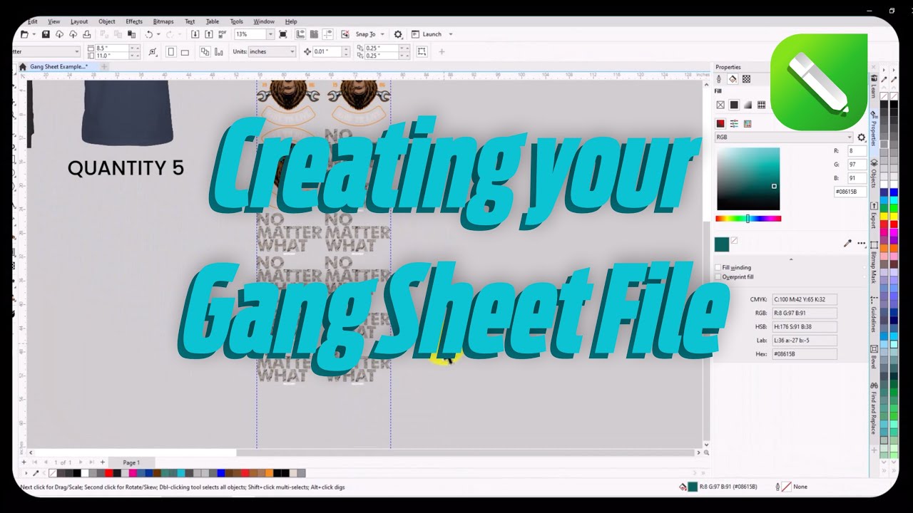 How To Create a Gang Sheet File in CorelDraw and Place Order