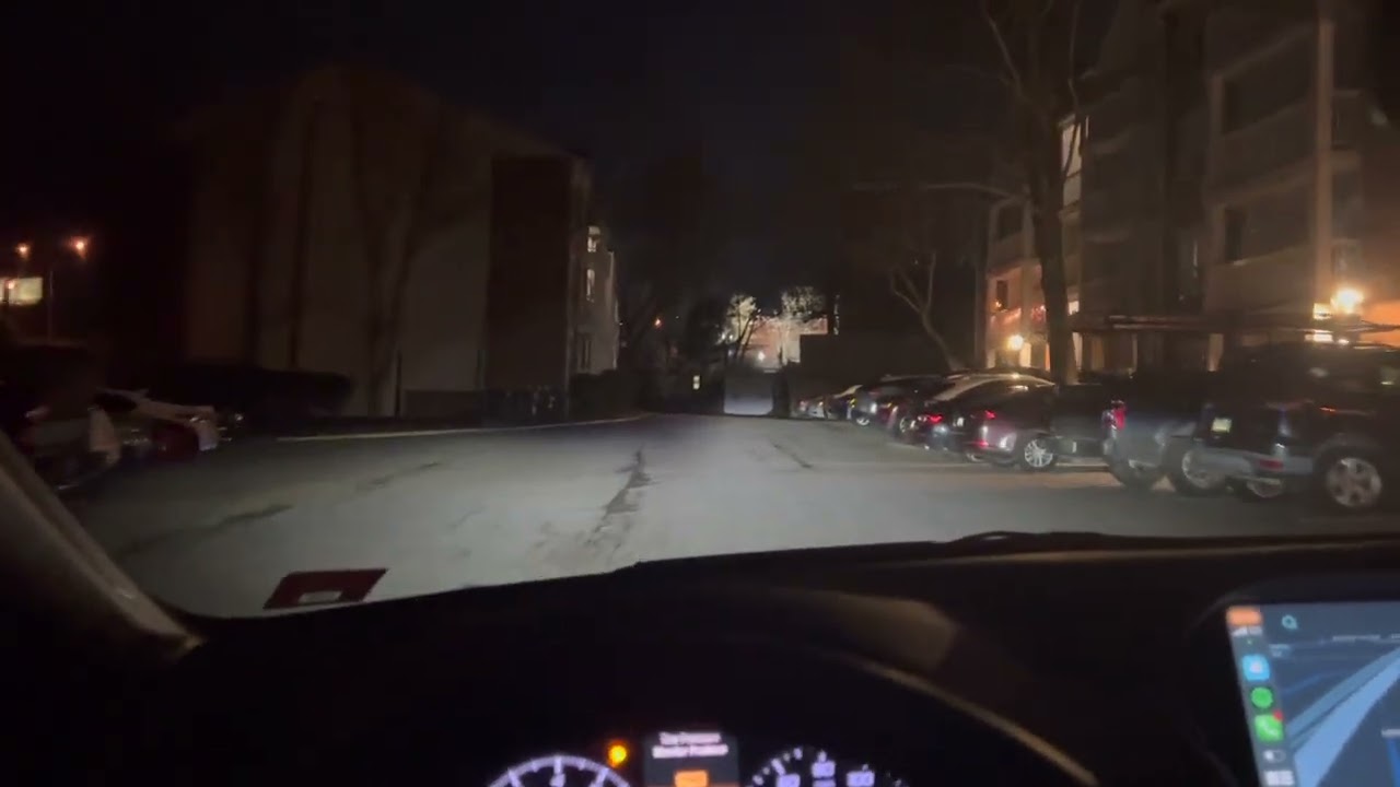 50% ceramic windshield tint at night POV