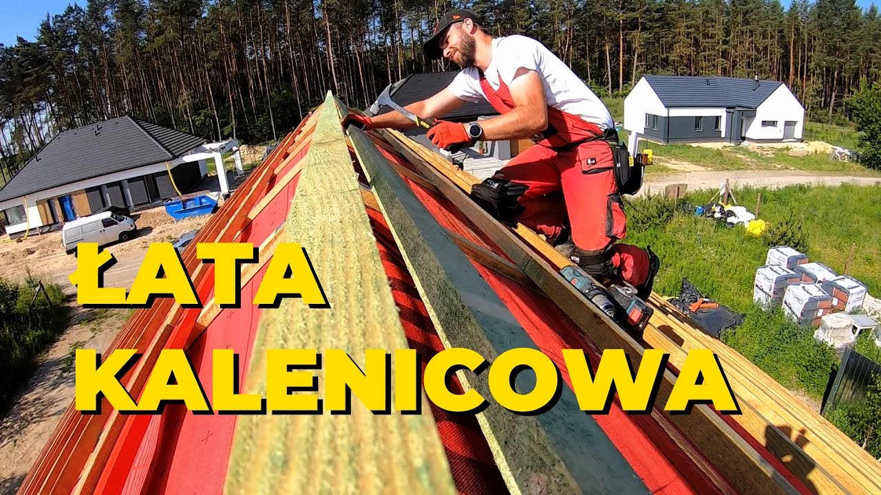 50. Montaż łaty kalenicowej, kalenicy. Konstrukcja dachu. Budowa domu samemu systemem gospodarczym