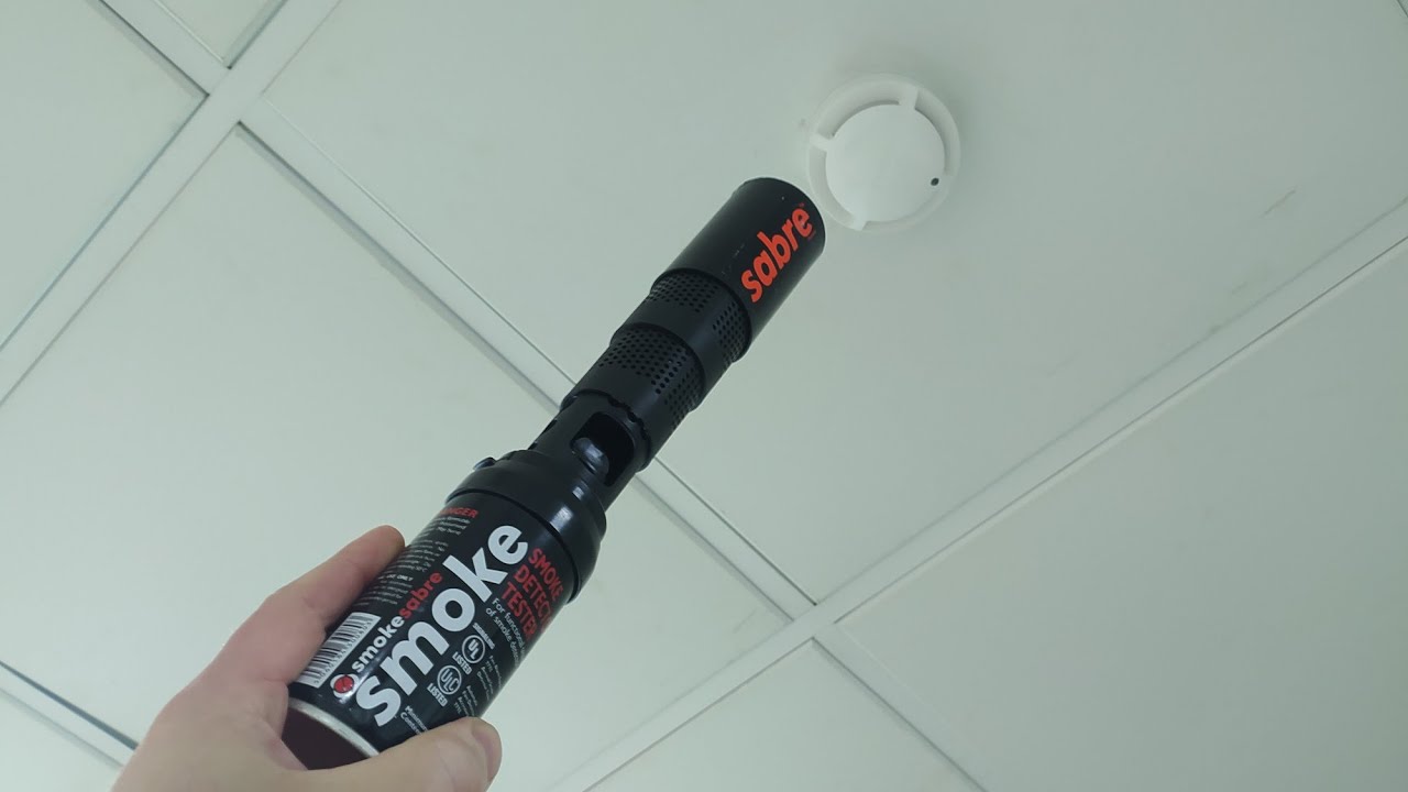 Аэрозоль для проверки дымовых извещателей  SmokeSabre 01-001, на тесте ИП212-34А (