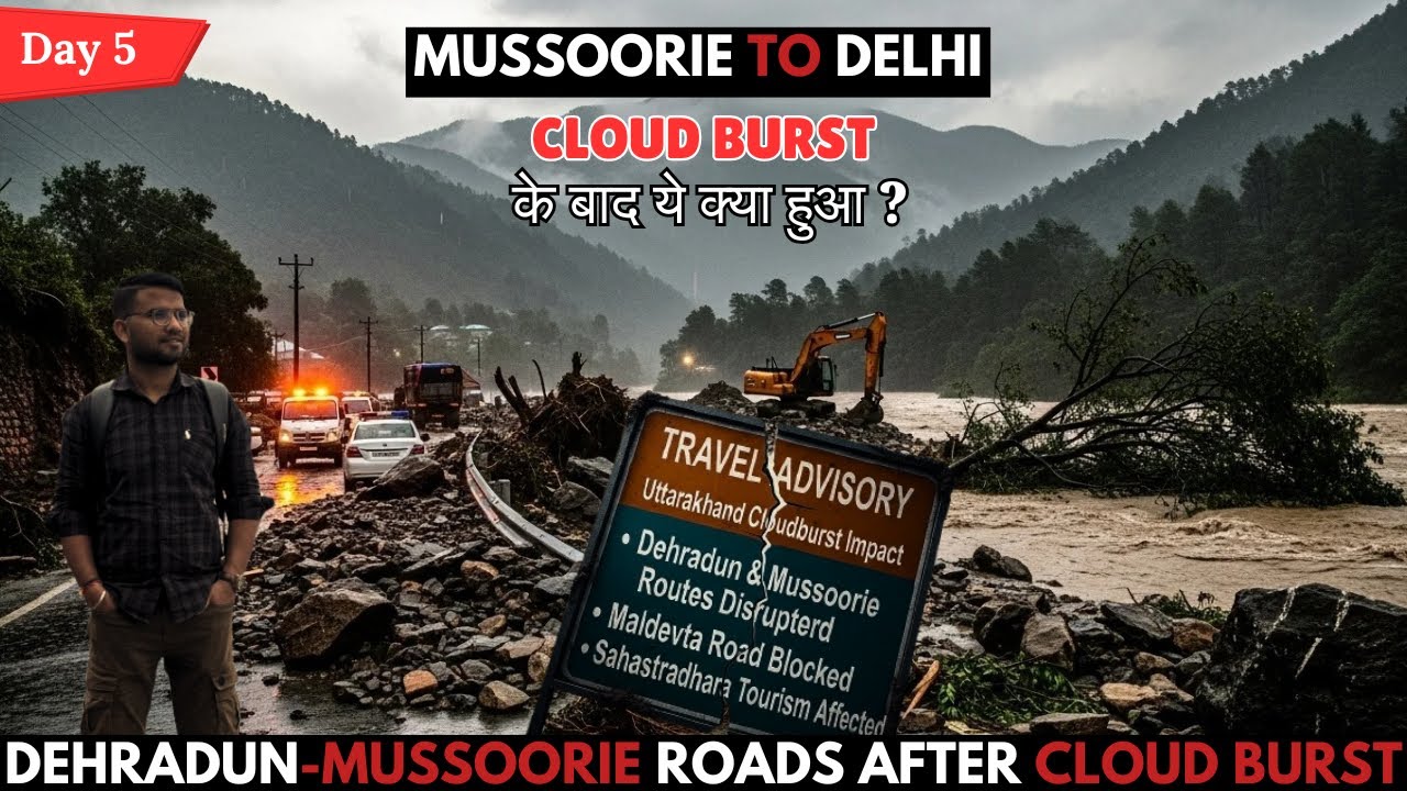 Dehradun-Mussoorie Road After Cloud Burst | Mussoorie Road Condition | Back to Delhi | Day 5