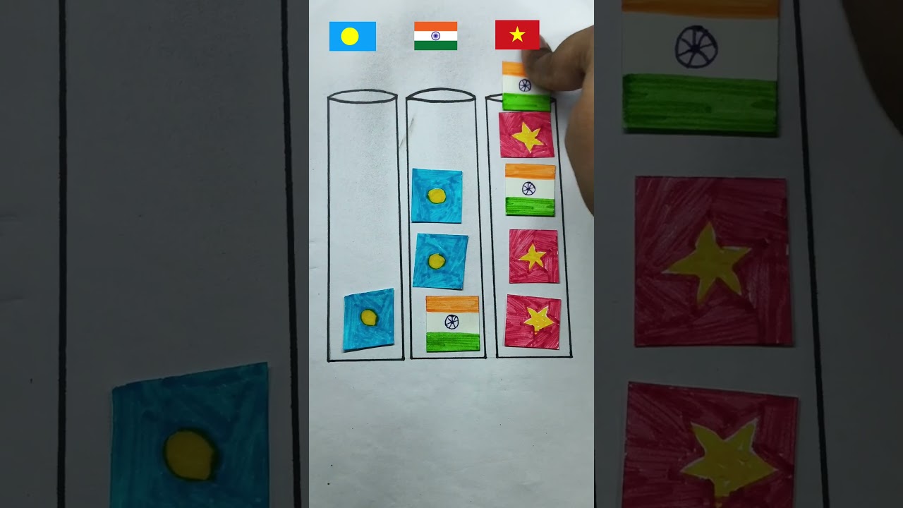 Easy republic day craft 🇮🇳 #15august #26january #indianflag #independenceday #shorts
