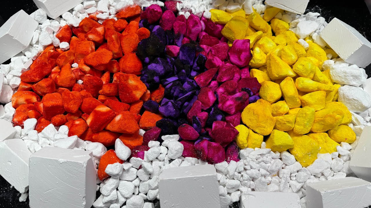 Bright Pebble Crush ASMR 💞 Satisfying Gym Chalk Crushing 