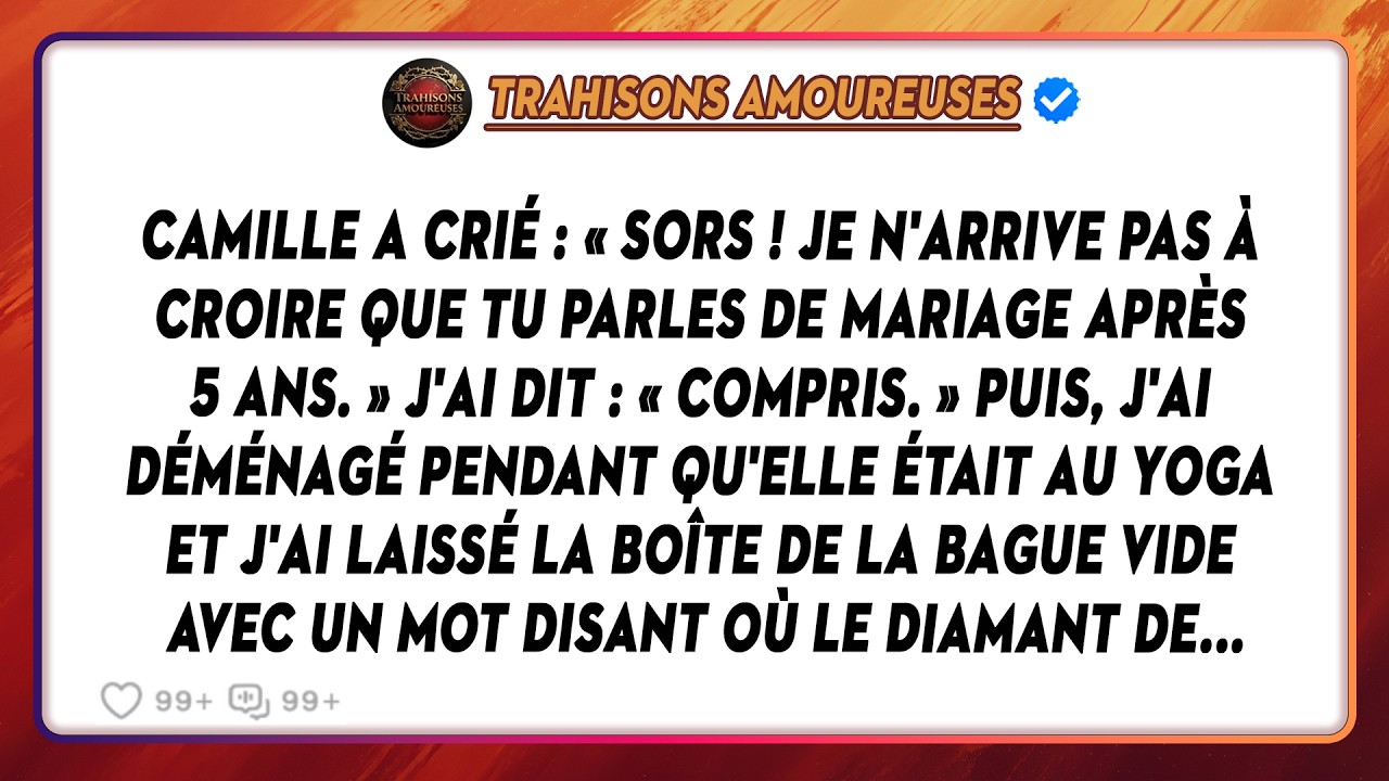 Ma Copine A Crié : « Sors ! Je N'arrive Pas À Croire Que Tu Parles De Mariage Après Cinq Ans ! »...