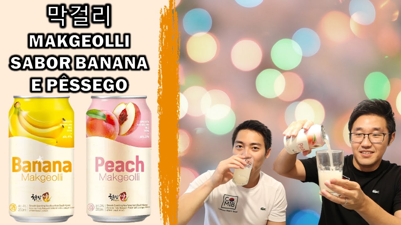 MAKGEOLLI (막걸리) DE LATA SABOR BANANA E PÊSSEGO | COREANOS MIB