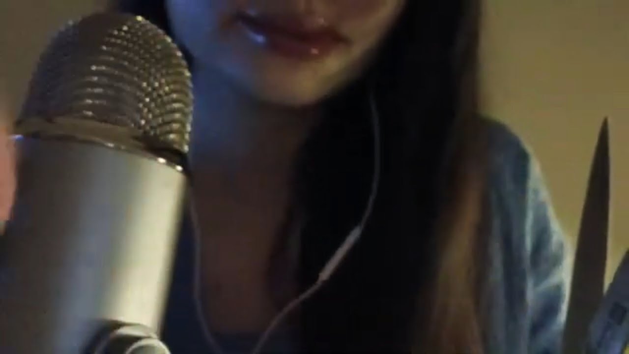 ASMR  Face Touching & Plucking (with Mouth Sounds)